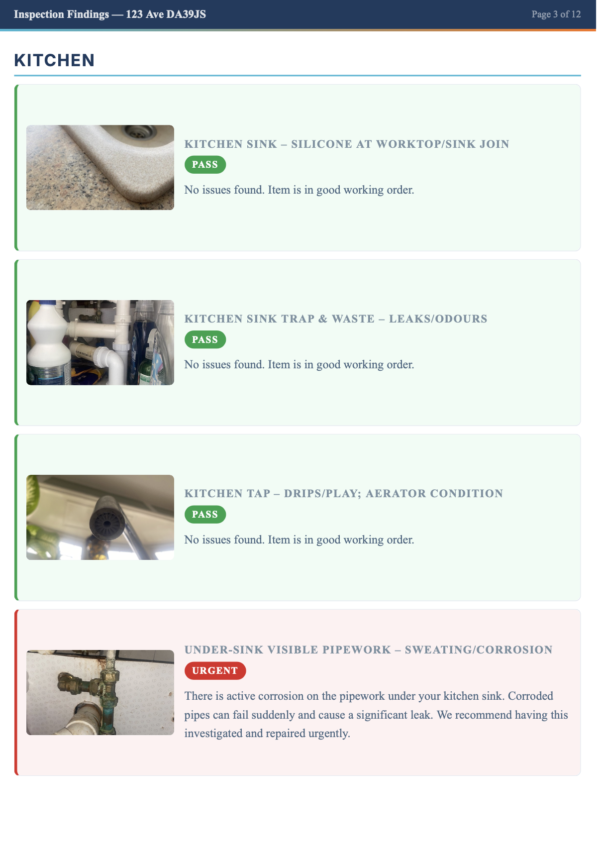Detailed photo findings report — FlowSafe HomeCare